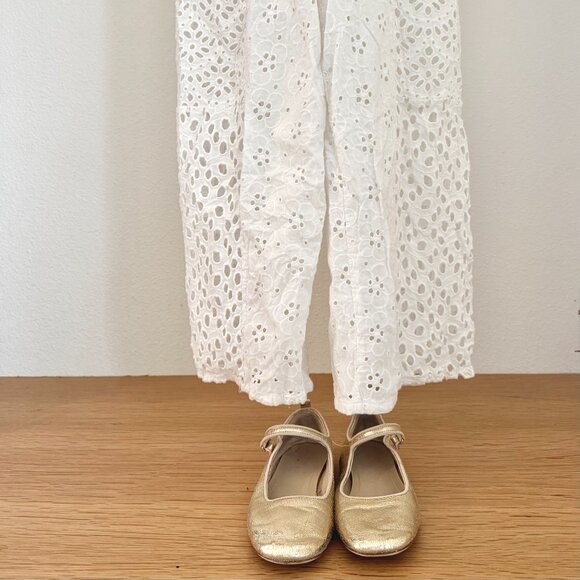 CLASSIC GIRLS ZARA WHITE EYELET ROMPER SIZE 10 LIGHT WEIGHT EUC NO STAINS LINED - Picture 3 of 14